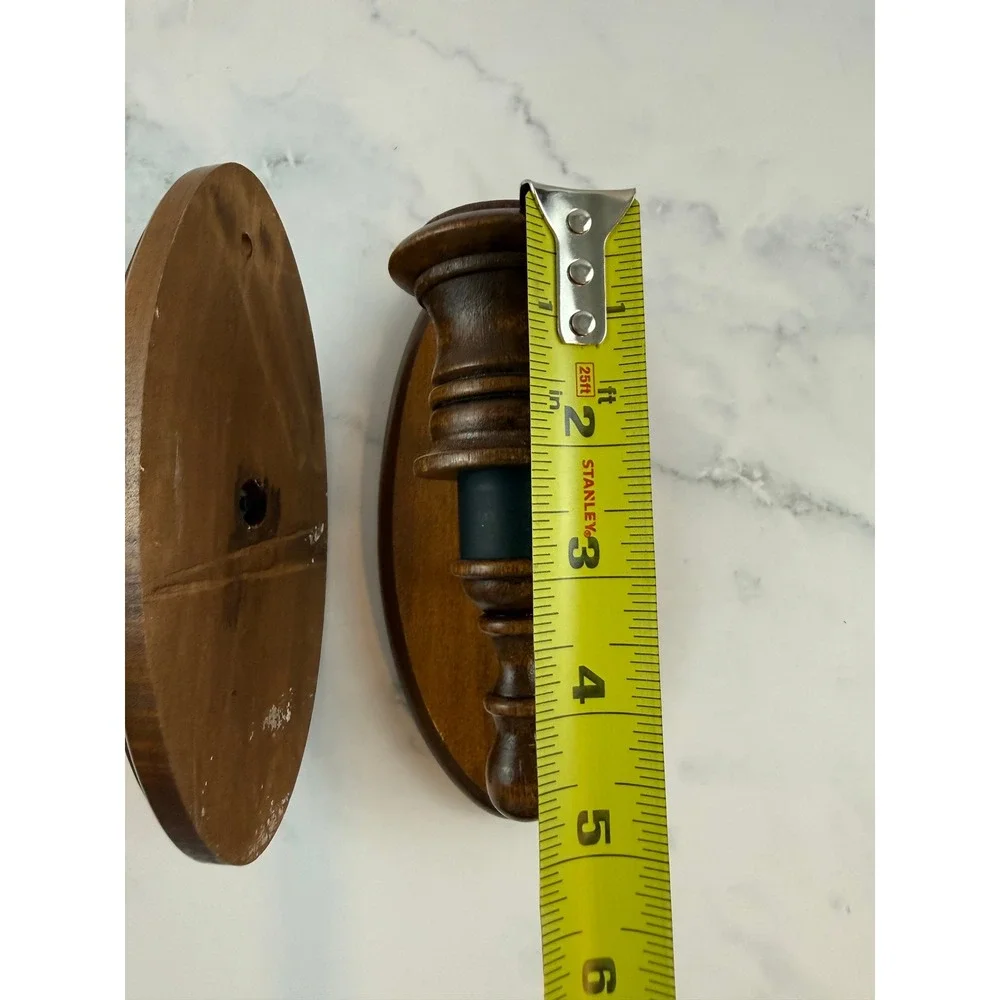VTG PAIR (2) Wooden & Iron Candle Wall Sconces 8X3 Grandmacore